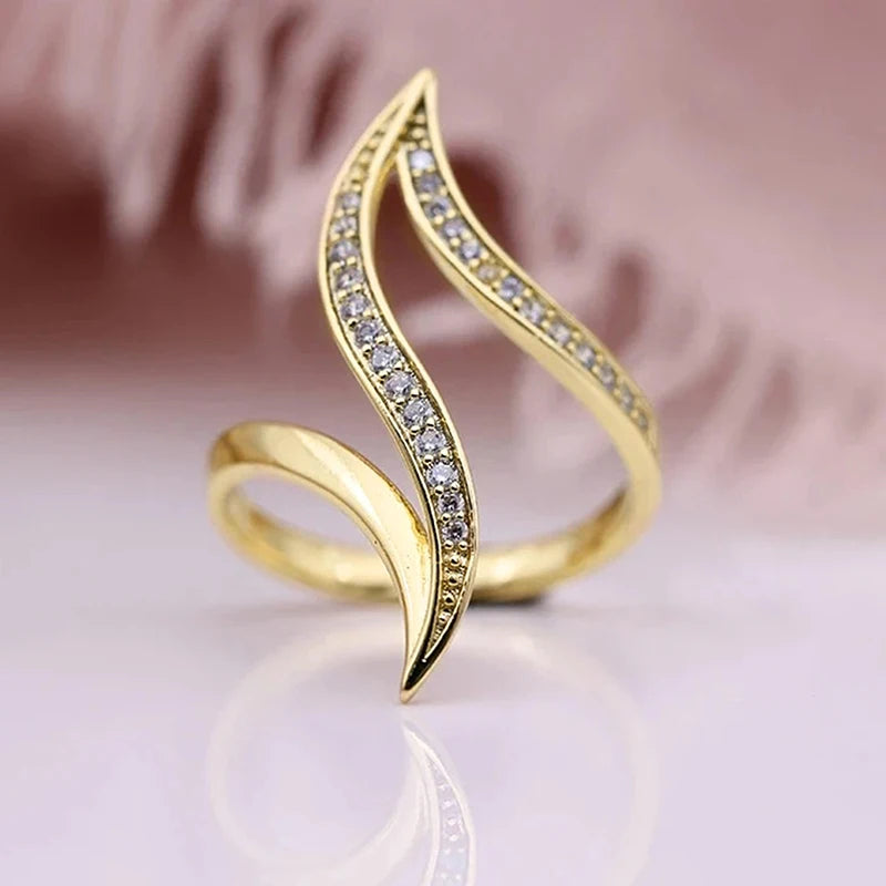 luckacco daily picks geometric shaped women rings with marquise cubic zirconia exquisite female accessories for wedding party fashion jewelry