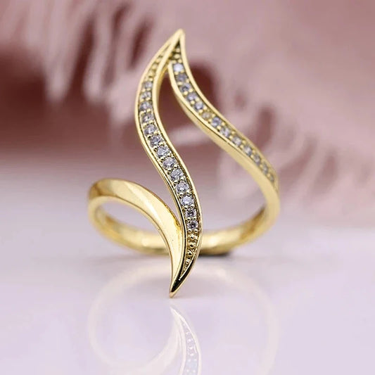 Luckacco daily picks Geometric Shaped Women Rings with Marquise Cubic Zirconia Exquisite Female Accessories for Wedding Party Fashion Jewelry