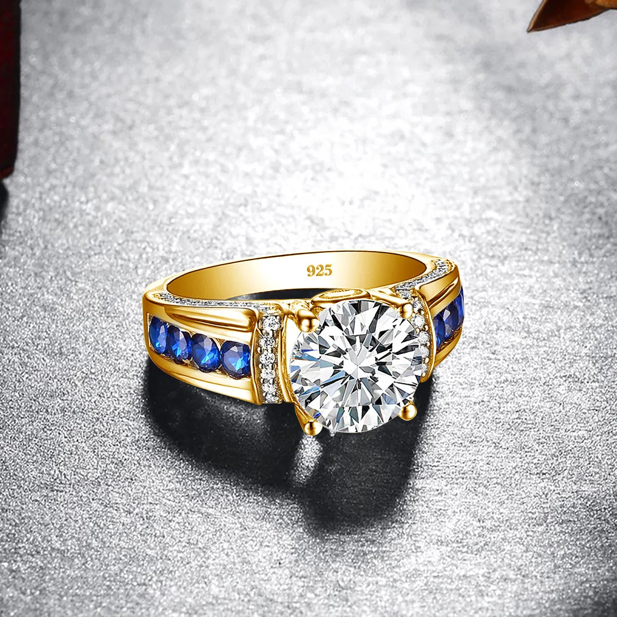 luckacco certified d color vvs1 2ct moissanite diamond ring for women 100% sterling silver good quality wedding jewelry pass diamond test