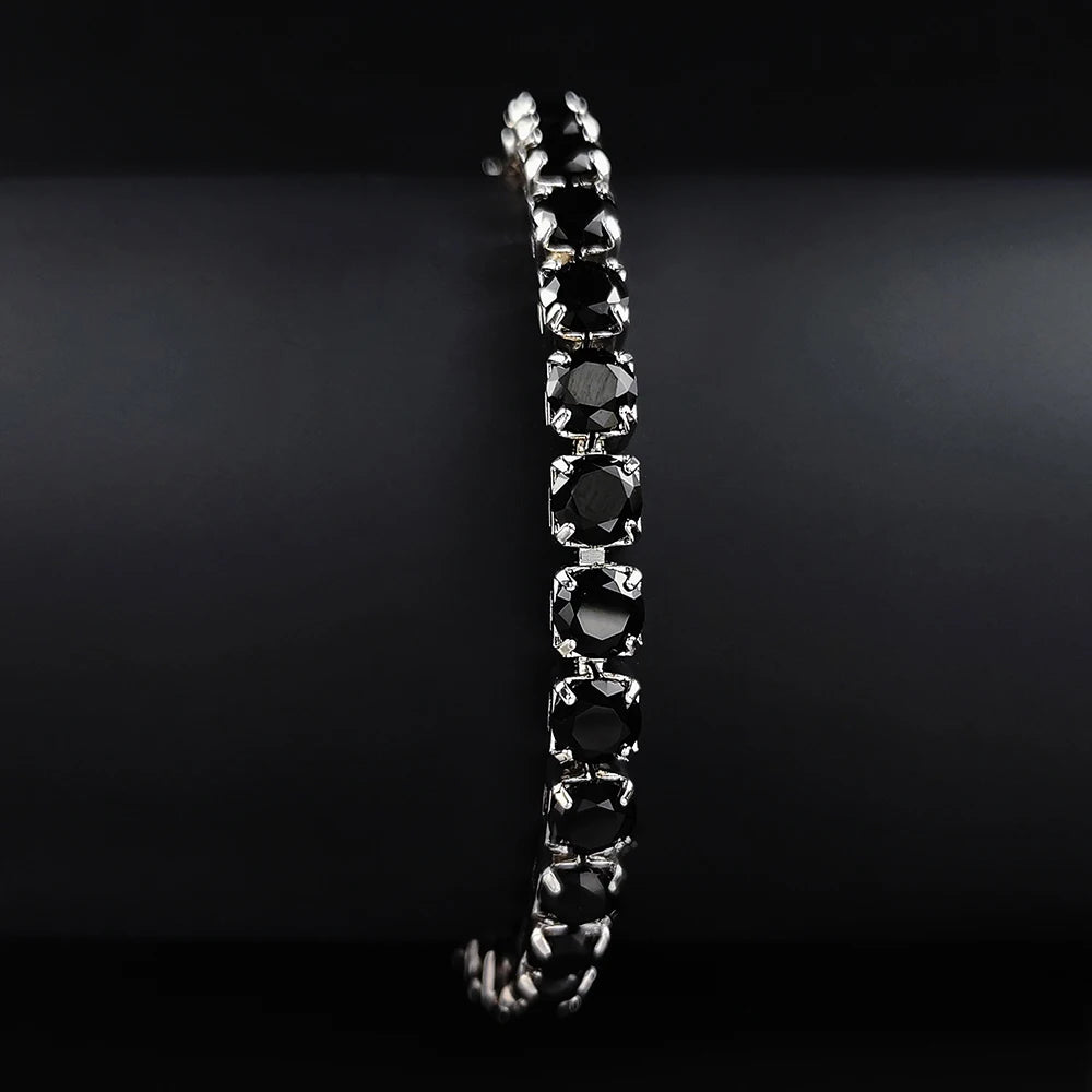 luckacco 2024 new arrival luxury round black color on hand bracelet bangle for women anniversary gift jewelry bulk sell s5787