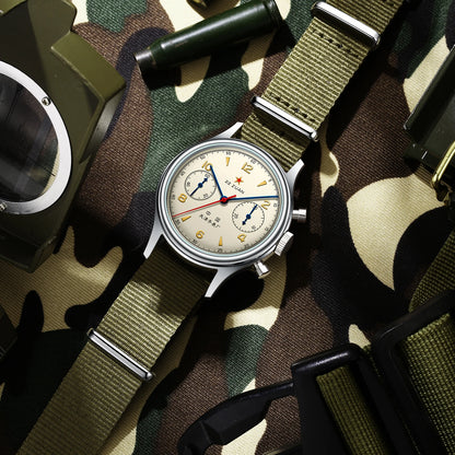 Luckacco Seagull 1963 International Edition Watch for Men Chronograph Manual Winding Mechanical Watches Original ST1901 D304 Memorial