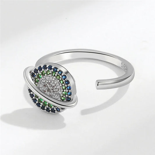 Luckacco Ethnic Mandala Flower Finger Rings for Women Girls Rotating Rose Sun Planet Anxiety Knuckle Ring Anti Stress Jewelry