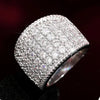 Luckacco 2025 Full Bling Iced Out Rings for Women Luxury Silver Color Crystal Finger  Wedding Engagement Bands Hot Trendy Jewelry