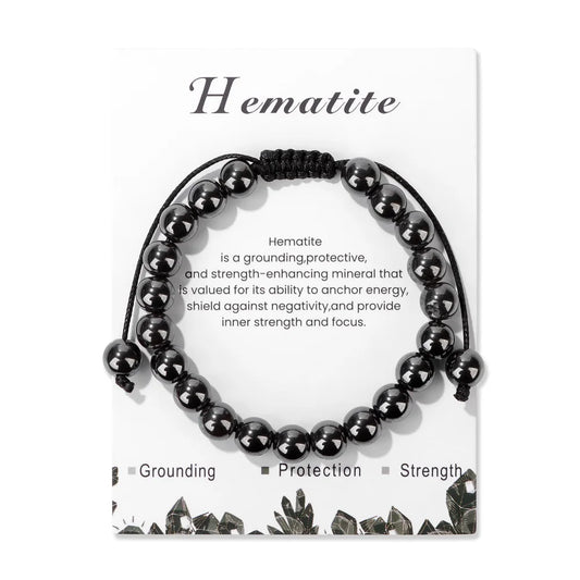 Luckacco Adjustable Healing Amethysts Bracelets For Women Men Natural Stone 8mm Beads Braided Bracelet Stress Relief Anxiety Jewelry