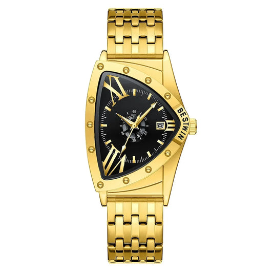 Luckacco Men Watches Unique Design Top Brand Luxury Men's Wrist Watches Quartz Wristwatch Fashion Male Clock Stainless Steel Band