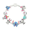 Luckacco Disney Beaded Bracelet Lilo And Stitch Cartoon Cute Metal Charms Bangle DIY Beads Chain Jewelry Gifts Accessories For Women Kids