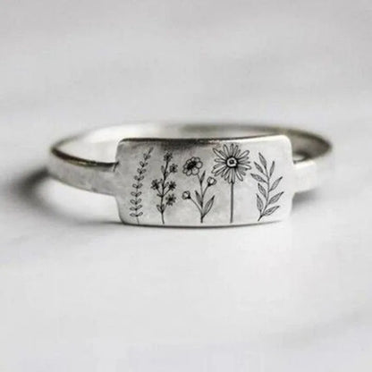 Luckacco New Fashionable Wildflowers Rings for Men Women Dandelion Flower Floral Daisy New Stylish Ring Unisex Stainless Steel Jewelry