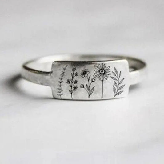 Luckacco New Fashionable Wildflowers Rings for Men Women Dandelion Flower Floral Daisy New Stylish Ring Unisex Stainless Steel Jewelry