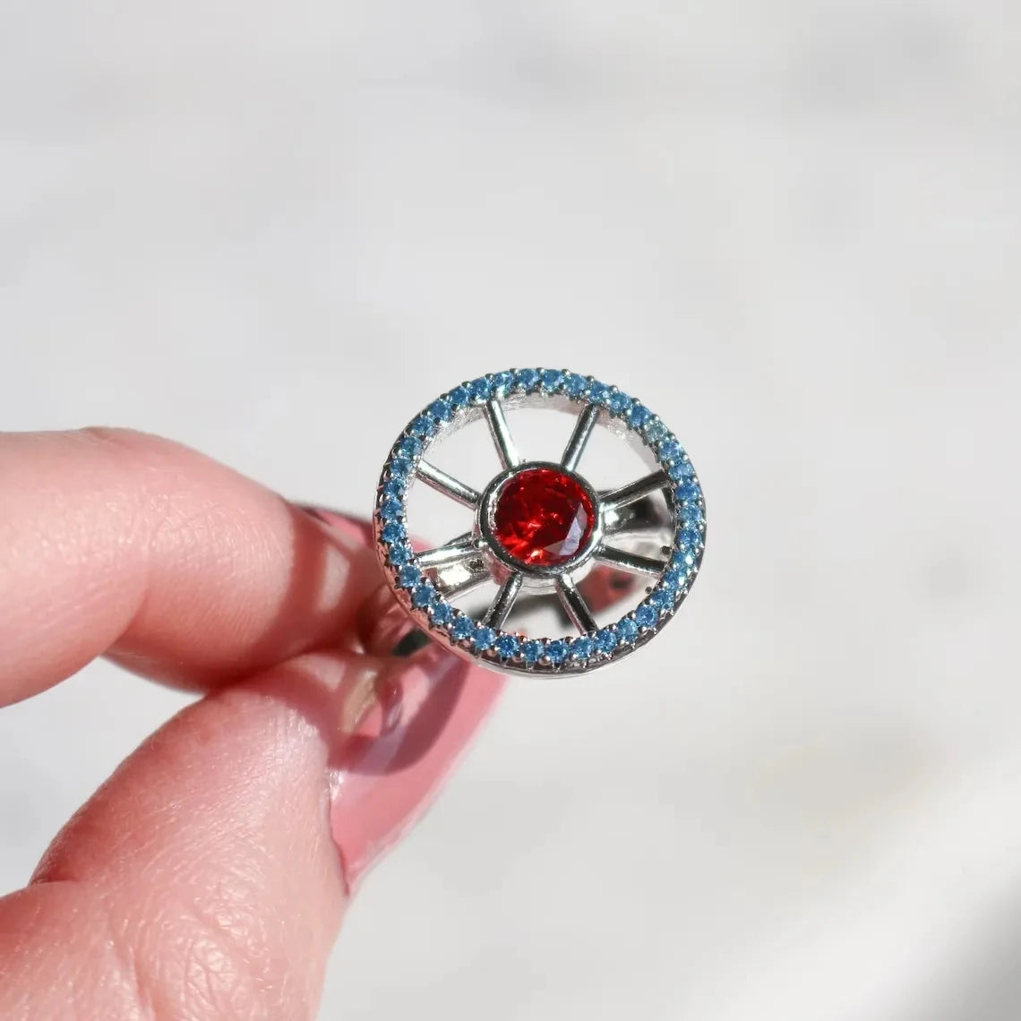 luckacco stella's ring, jewelry for woman girl, fashion wedding geek accessories, silver plated, stella ring ,solaria sun ring ,gifts