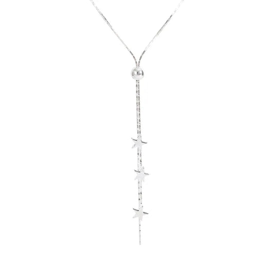 Luckacco New Fashion Simple 925 Sterling Silver Star Pendant Necklace For Women Girl Clavicle Chain Choker Statement Jewelry