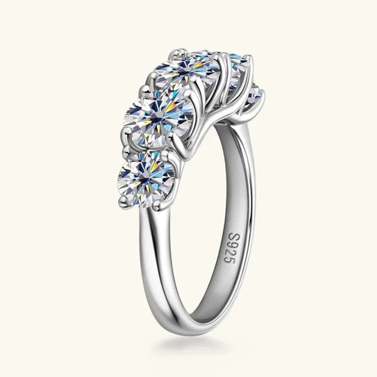 Luckacco s925 Sterling Silver Moissanite Ring Sparkling Lab Diamond Engagement Band for Women Wedding Fine Jewelry Gifts