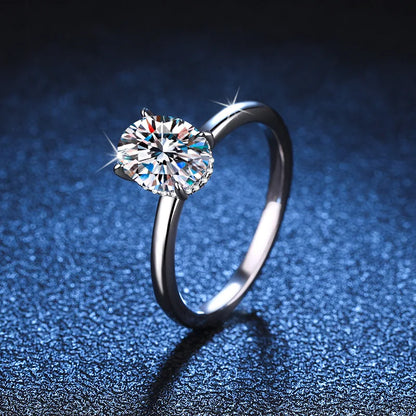 Luckacco D color moissanite ring pigeon egg 18K gold inlaid 2-carat row ring wedding ring moissanite ring platinum PT950 imprint