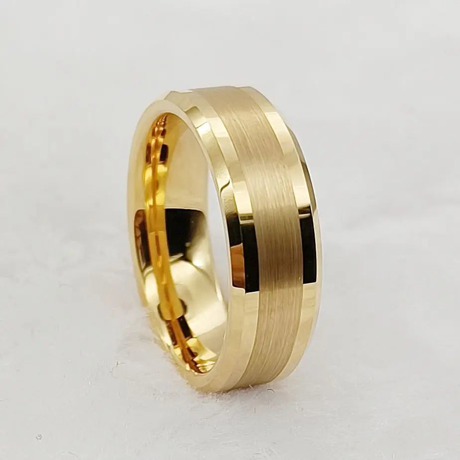 luckacco men's damascus ring tungsten fashion jewelry unique high quality handmade wedding bands couples rings for men male boys