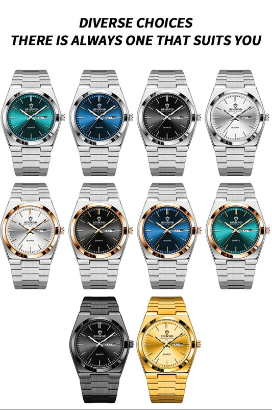 Luckacco New Casual Business Fashion Quartz Wristwatches Movement Silver Clock Men Luxury Watch Automatic Watches Mens Gifts Reloj Hombre