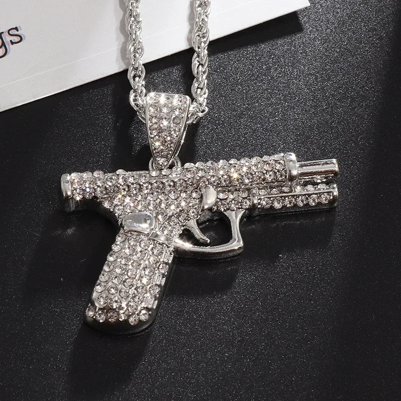 luckacco hip hop ice out zircon letter otf letter pendant necklace for men and women fashion rock party jewelry gift