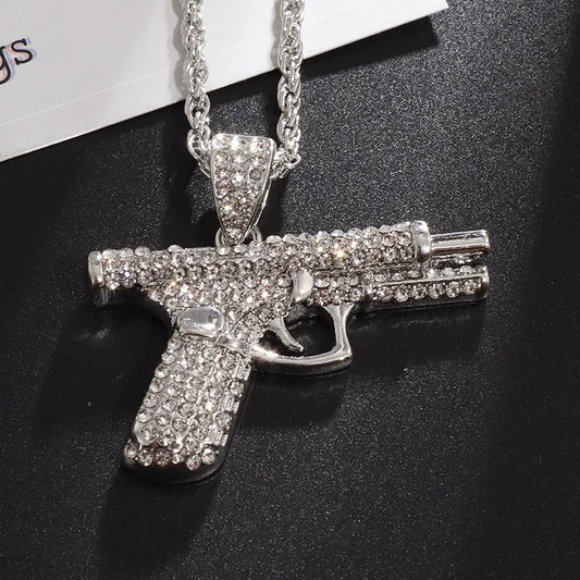 Luckacco Hip Hop Ice Out Zircon Letter Otf Letter Pendant Necklace for Men and Women Fashion Rock Party Jewelry Gift