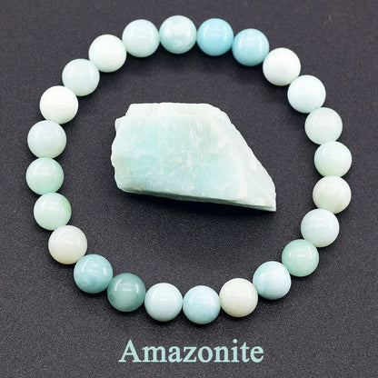 Luckacco Natural Amethyst Quartz Crystal Bead Bracelet Health Bracelet for Women Weight Loss Fatigue Pressure Fatigue Relief Yoga Jewelry