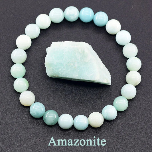 Luckacco Natural Amethyst Quartz Crystal Bead Bracelet Health Bracelet for Women Weight Loss Fatigue Pressure Fatigue Relief Yoga Jewelry