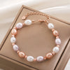 Luckacco Classic Baroque Ellipse Gold Color Pearl Beaded Bracelet Foe Women Charm Trendy Adjustable Bride Bangle Jewelry Accessory Gift