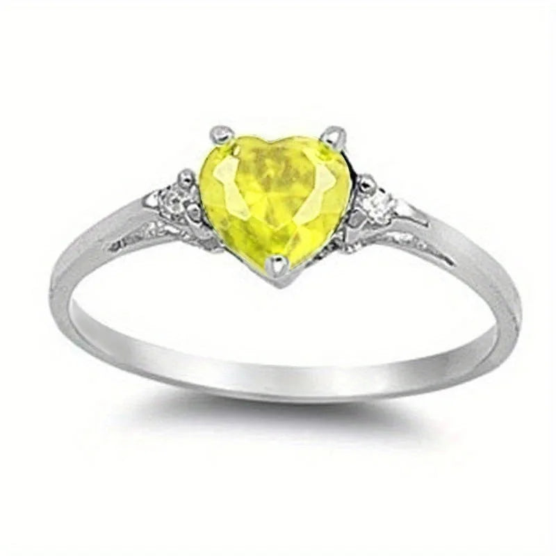 luckacco romantic pink heart shaped ring for female cubic zirconia bridal wedding party  with minimalist fashion jewelry accessories