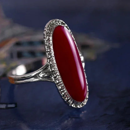 Luckacco Bohemian Ethnic Style Faux Turquoise Ring Series Large Rings for Women Personalized Vacation Party Vintage Jewelry Accessories