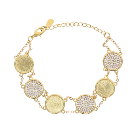 Luckacco 2025 New Bling Popular round zircon necklace Cz Paved  Necklace   Gold Color Fashion Jewelry Gift for Women