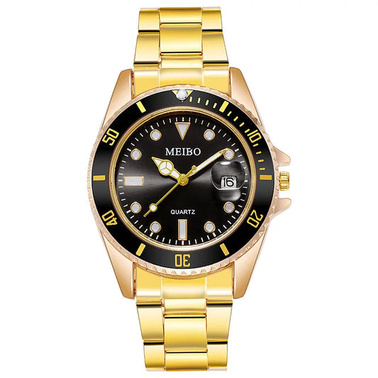 Luckacco New Fashion Men Luxury Calendar Quartz Watch Mens Famous Stainless Steel Casual Watches Relogio Masculino Male Wristwatches Hot