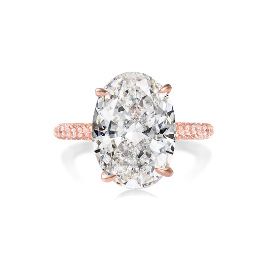 Luckacco Luxury 925 Sterling SILVER Oval Square Simulated Diamond Rings Finger For Cocktail ENGAGEMENT WEDDING Women JEWELRY