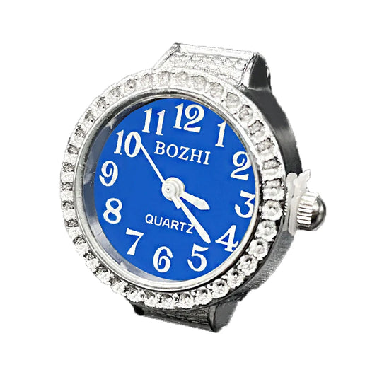 Luckacco Steel Fun New Roman Quartz Finger Watch Rings Vintage Punk Mini Elastic Strap Alloy Watches Couple Rings Jewelry Clock Women Men
