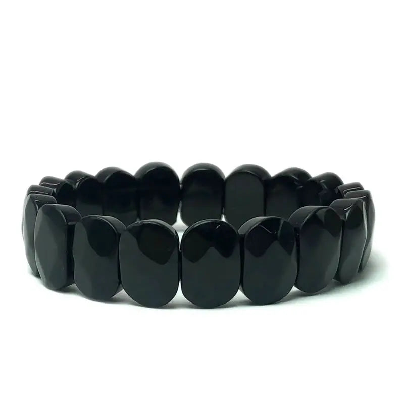 luckacco natural 10x15mm faceted flashing stone beads bracelets handmade reiki healing meditation bangles elastic rope couple jewelry