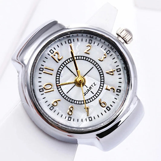 Luckacco Steel Fun New Roman Quartz Finger Watch Rings Vintage Punk Mini Elastic Strap Alloy Watches Couple Rings Jewelry Clock Women Men