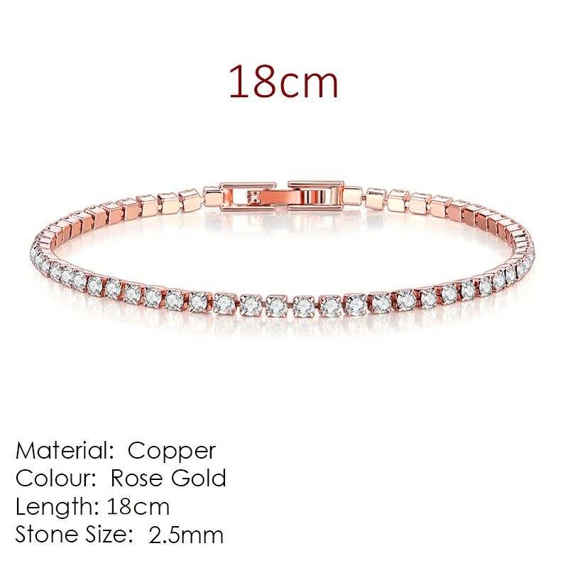 luckacco fashion multicolor tennis bracelet for women 2.5/3/4/5mm zirconia charm designer tennis chain men bracelet wedding jewelry kc128