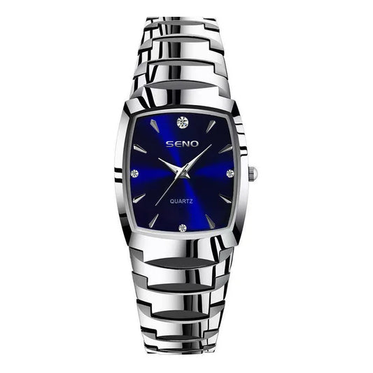 Luckacco Luxury Watch for Men Business Fashion Square Quartz Wristwatch Classic Stainless Steel Luminous Waterproof Male Date Clock Gifts