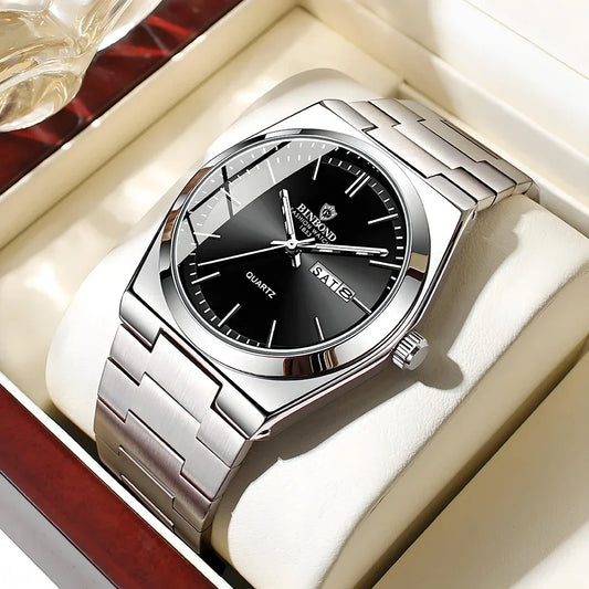 Luckacco New Casual Business Fashion Quartz Wristwatches Movement Silver Clock Men Luxury Watch Automatic Watches Mens Gifts Reloj Hombre
