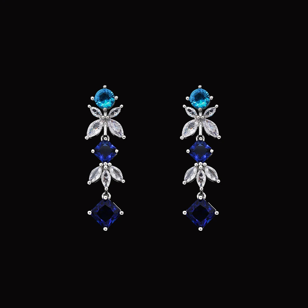 luckacco 2025 new 4-piece ring cubic zirconia bridal wedding jewelry set, dubai nigeria crystal wedding jewelry set