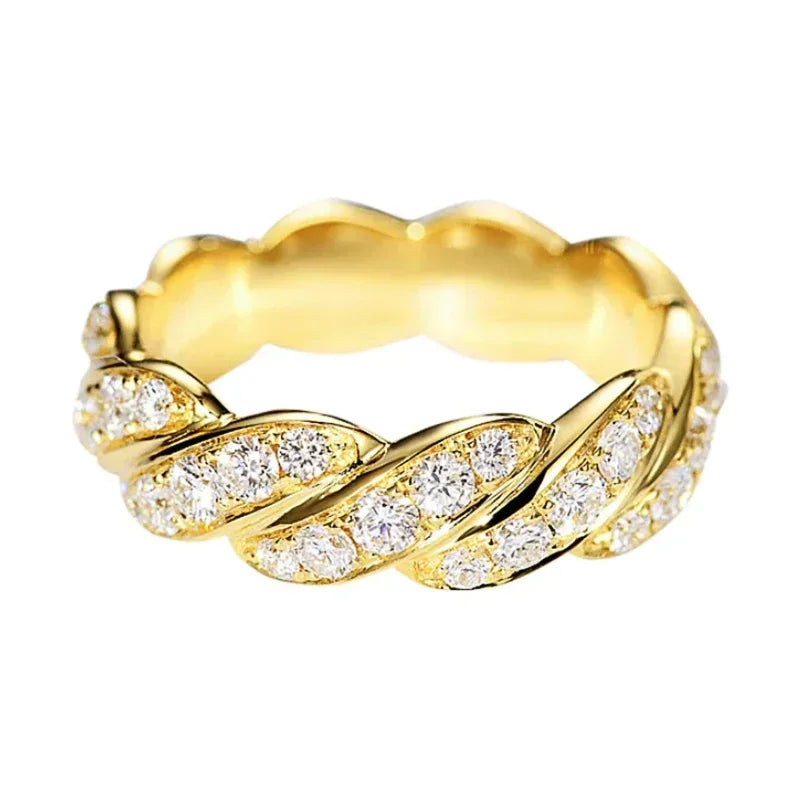 luckacco 2025 newest wedding rings for women luxury gold color crystal cubic zircon proposal engagement  girlfriend trendy jewelry