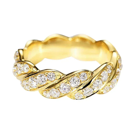 Luckacco 2025 Newest Wedding Rings for Women Luxury Gold Color Crystal Cubic Zircon Proposal Engagement  Girlfriend Trendy Jewelry