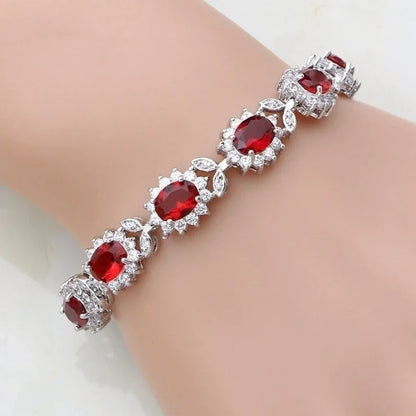 Luckacco Exquisite Shiny Tennis Ball Shape Crystal Zircon Bracelet for Women Fashion Evening Party Jewelry Girls Gift