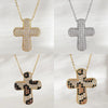 Luckacco SUNSLL Classic Chunky Full Cubic Zircon Cross Pendant Necklaces For Women Men Gold/Silver Color Catholicism Religious Jewelry