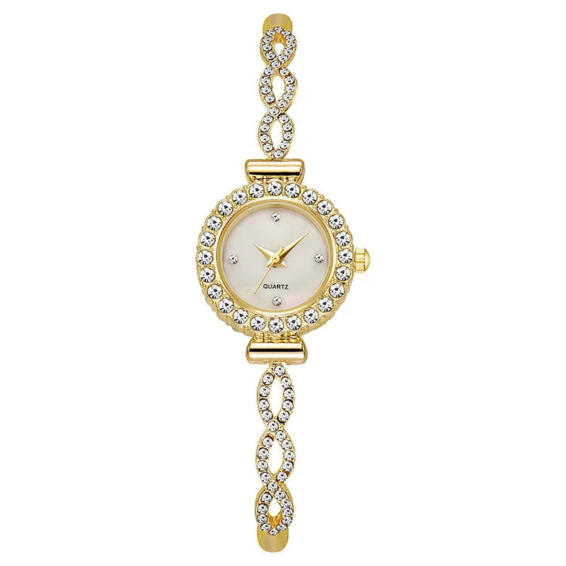 luckacco fashion rhinestone women watch ladies bracelet quartz watches clock relogio