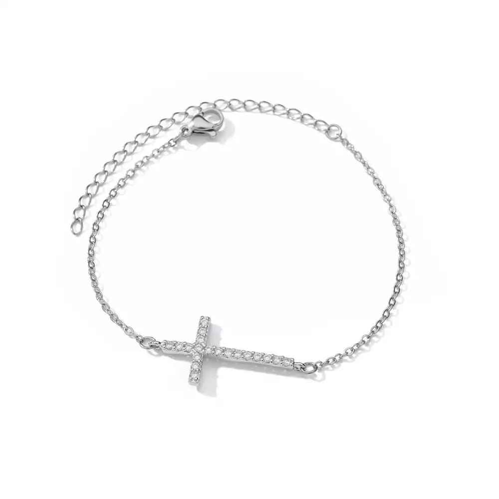 luckacco elegant zircon flowers bracelet for women girls charm gold color stainless steel plant bracelets luxury designer jewelry gifts
