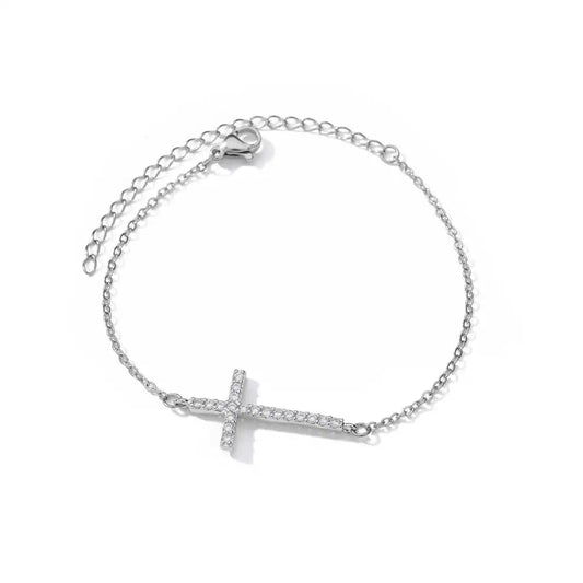 Luckacco Elegant Zircon Flowers Bracelet For Women Girls Charm Gold Color Stainless Steel Plant Bracelets Luxury Designer Jewelry Gifts