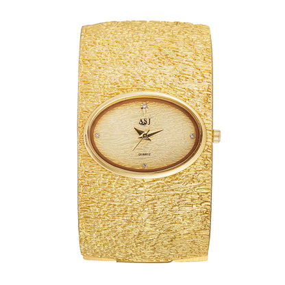 Luckacco ASJ Women's Bracelet Watch reloj mujer Gold Luxury Bark Pattern Simple watch for women relojes para damas