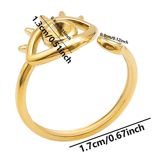 Luckacco Oval Square Leaf Heart Sun Base Open Adjustable Ring DIY Rhinestone Oil Drop Stainless Steel Rings For Women Men Jewelry Bagues