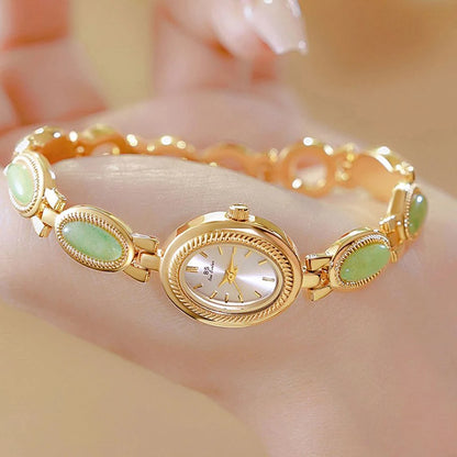 Luckacco Oval Rhinestone 2025 Ladies Wrist Watches Top Brand Luxury For Women Bracelet Watches Gold relogio feminino dropshipping Fashion