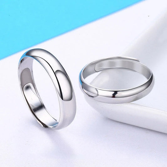 Luckacco High-quality Couple Wedding Ring for Woman Men 2Pcs Love Heart Zircon Adjustable Rings Fashion Stainless Steel Engaged Jewelry