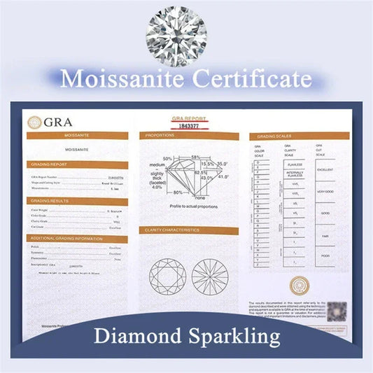 Luckacco Platinum PT950 Moissanite Diamond Rings for Women Wedding Proposal Ring Psychic Six Claw Jewelry Multi-size Available