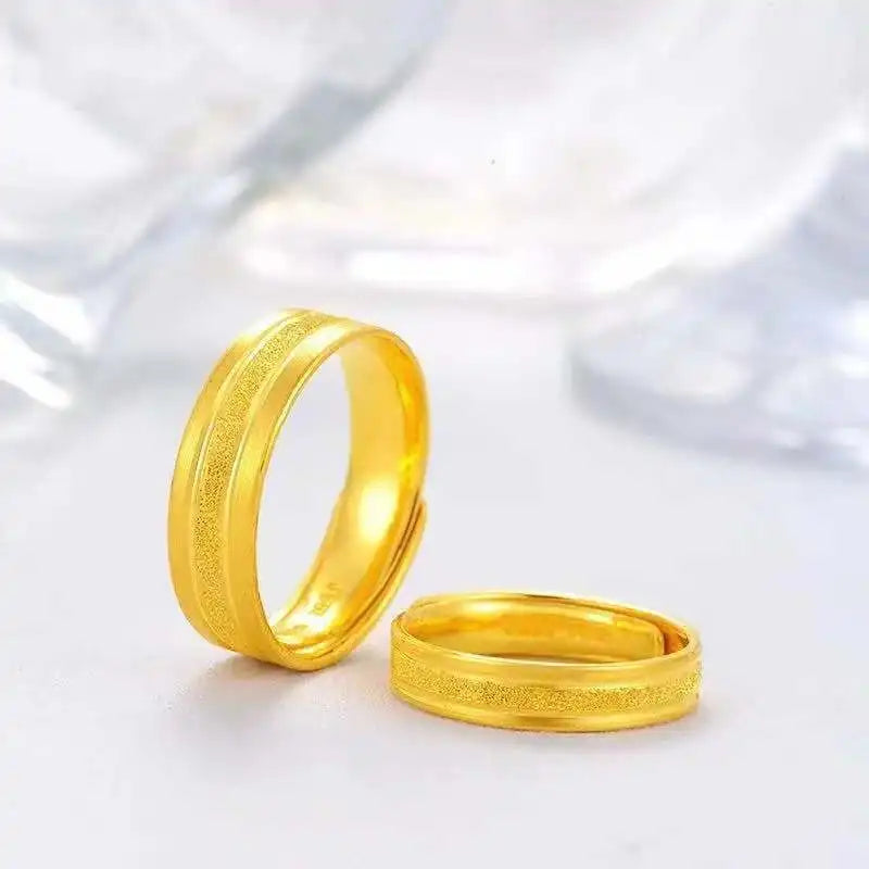 luckacco high-quality couple wedding ring for woman men 2pcs love heart zircon adjustable rings fashion stainless steel engaged jewelry