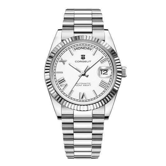 Luckacco CORGEUT New Color 36/39mm Dial Man watch Week Date Calendar Type Watch Sapphire Luxury Mechanical Steel Clock waterproof