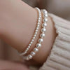 Luckacco Fashion Multi-layer Pearl Bracelet For Women French Vintage White Acrylic Bead Bulb Bracelet Trendy Party Jewelry Accessories